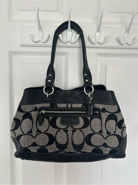 Coach | Bags | Vintage Coach Horse Carriage Print Tote Bag Black